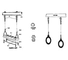 Sears 51272048-81 swing and gym ring assembly #90104 diagram