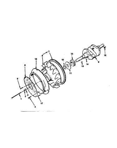 Crankshaft and flywheel