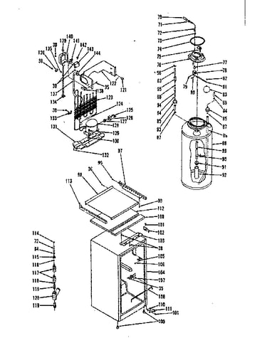 Refrigeration, cabinet and carbonated water tank