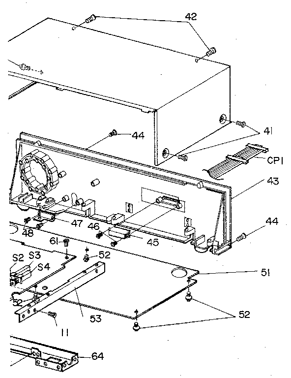 Rear cabinet