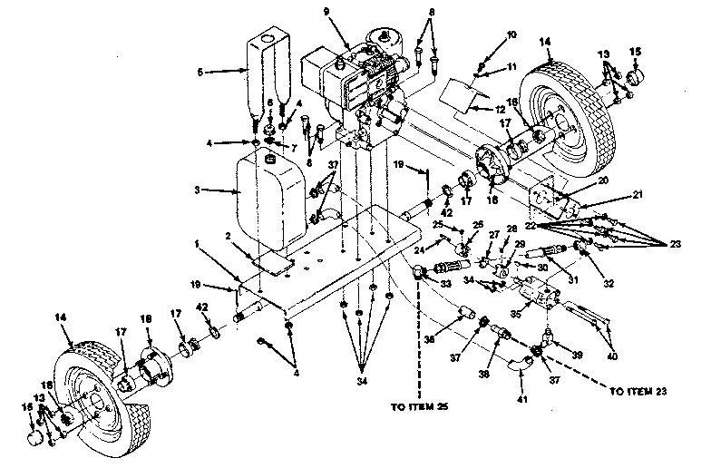 ENGINE MOUNTING CHANNEL AND WHEEL ASSEMBLY