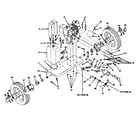 Sears 149286582 engine mounting channel and wheel assembly diagram