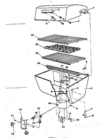 Grill and burner section