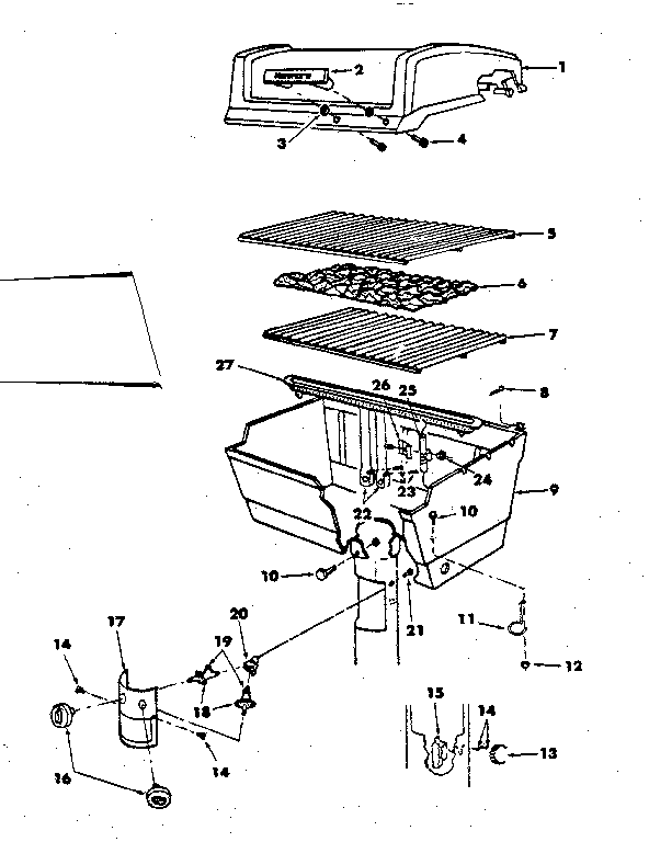 Grill and burner section
