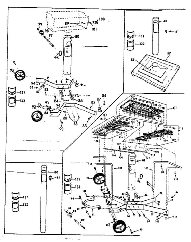 Post, patio base, standard cart & deluxe