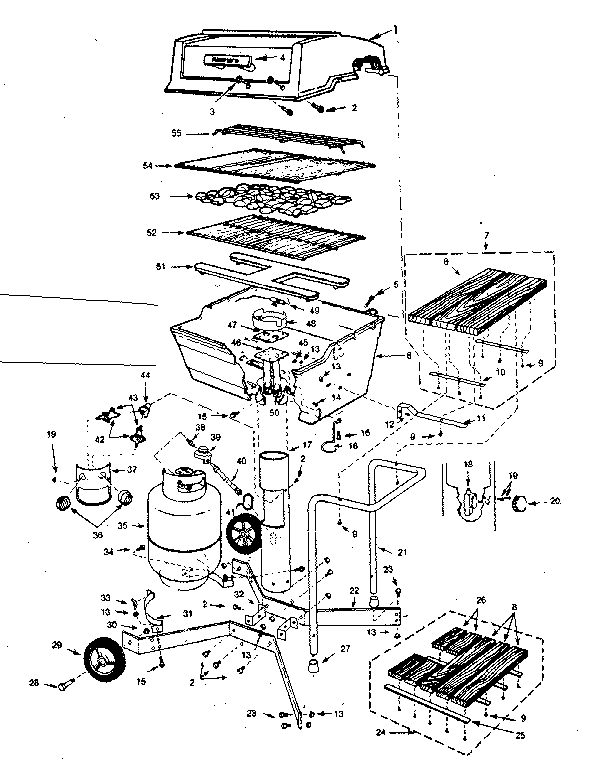 Burner section and cart