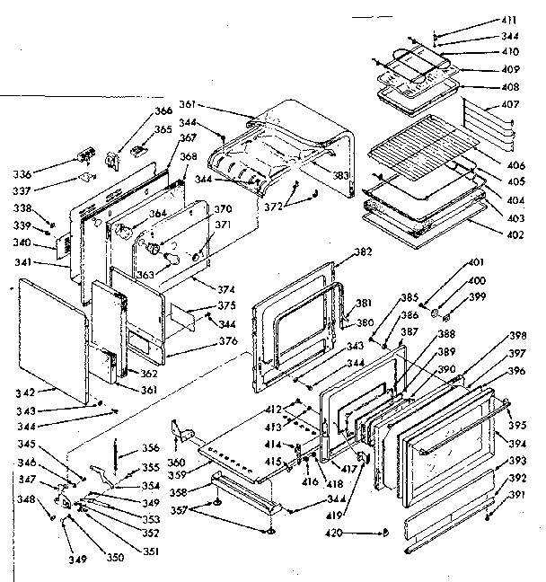 Lower oven body section
