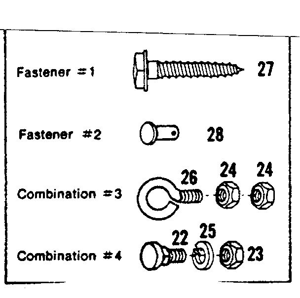 Fastener combinations