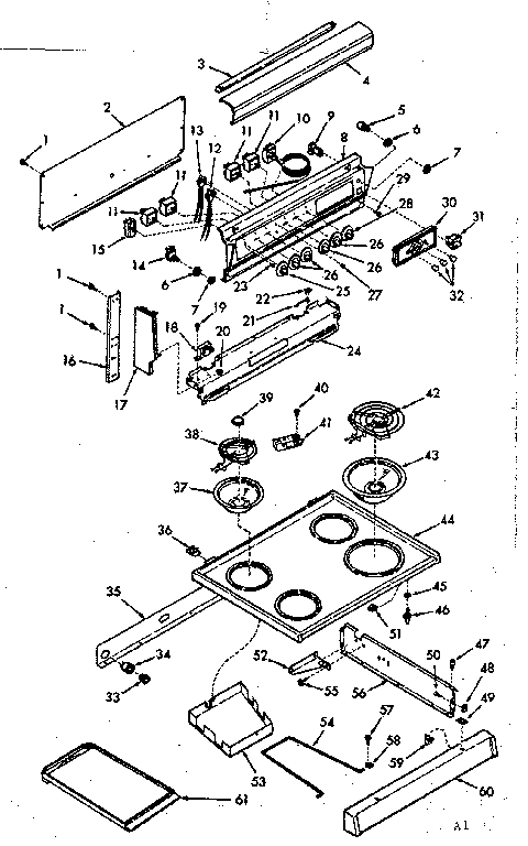 Backguard and main top section
