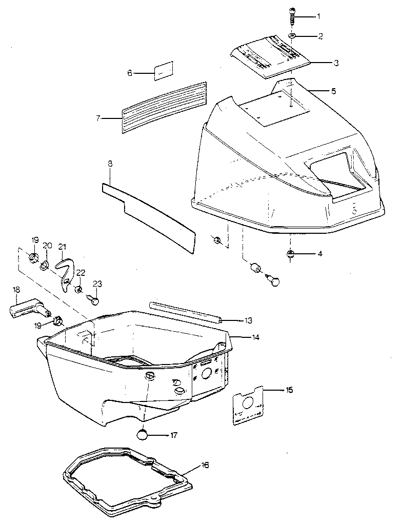 Engine cover and support plate