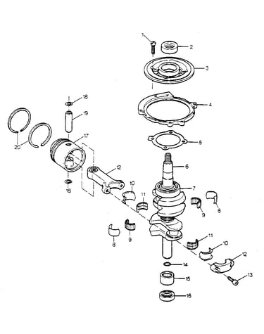 Crankshaft and piston