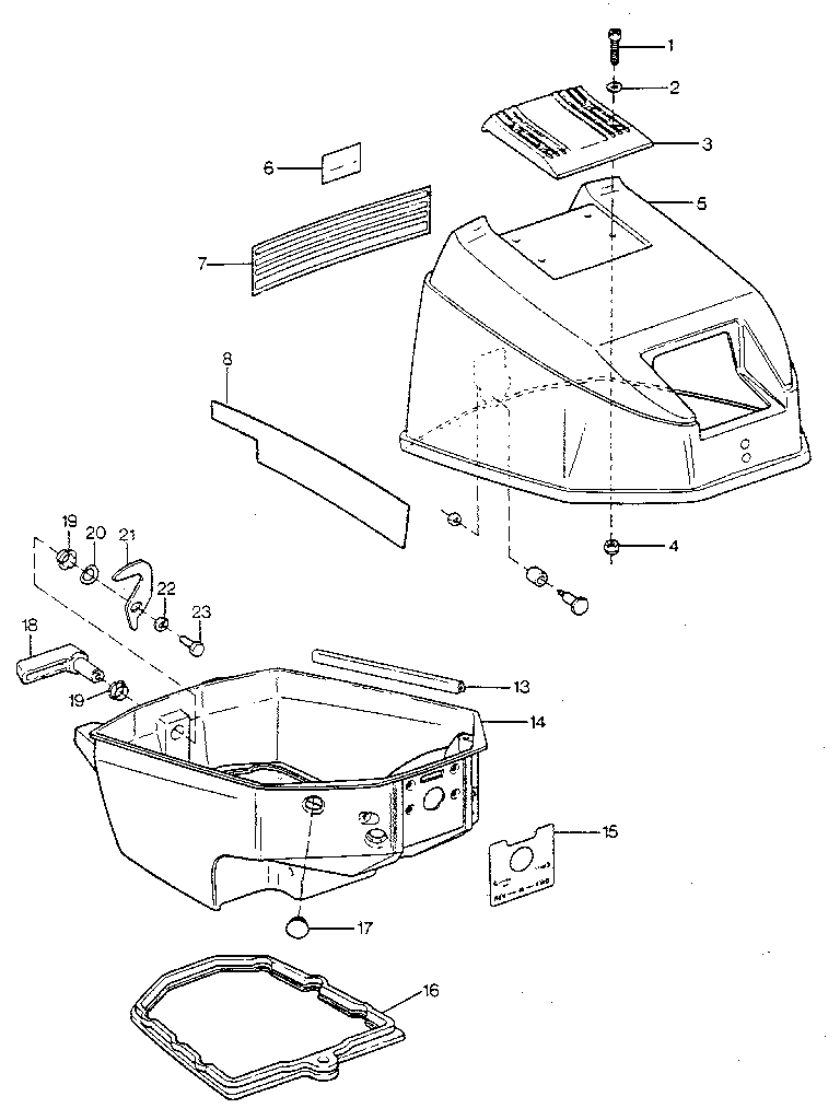 Engine cover and support plate