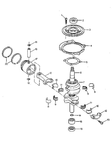 Crankshaft and piston