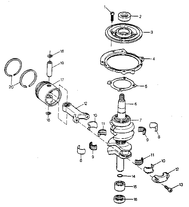 Crankshaft and piston