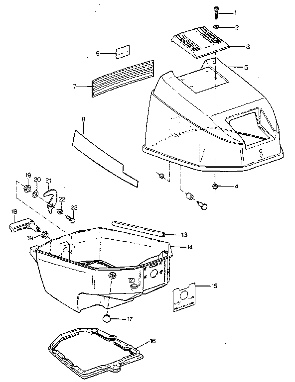 Engine cover and support plate