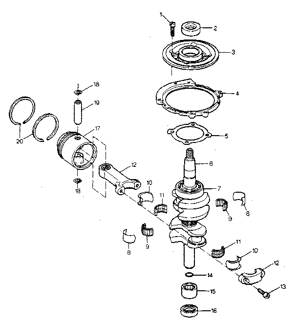 Crankshaft and piston