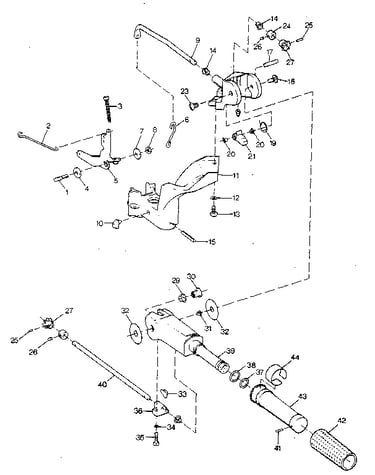 Tiller handle and throttle linkage