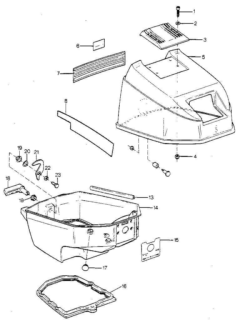 Engine cover and support plate