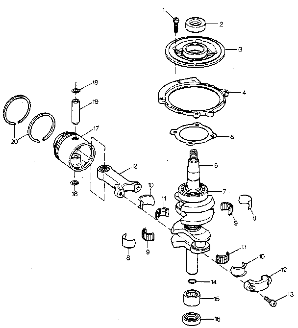 Crankshaft and piston