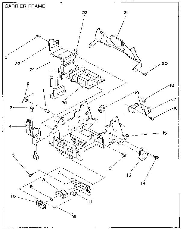 Carrier frame mechanism and carrier pcb