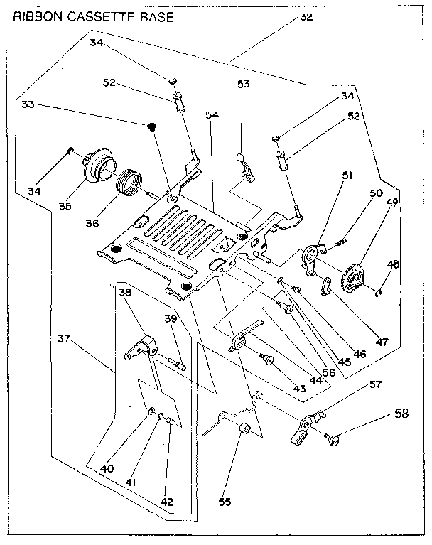 Ribbon drive and ribbon cassette base mechanism