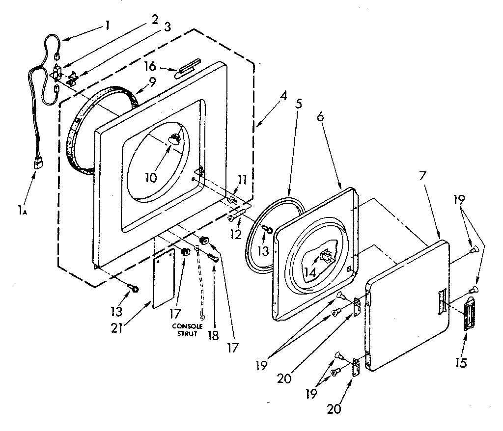 DRYER FRONT PANEL AND DOOR