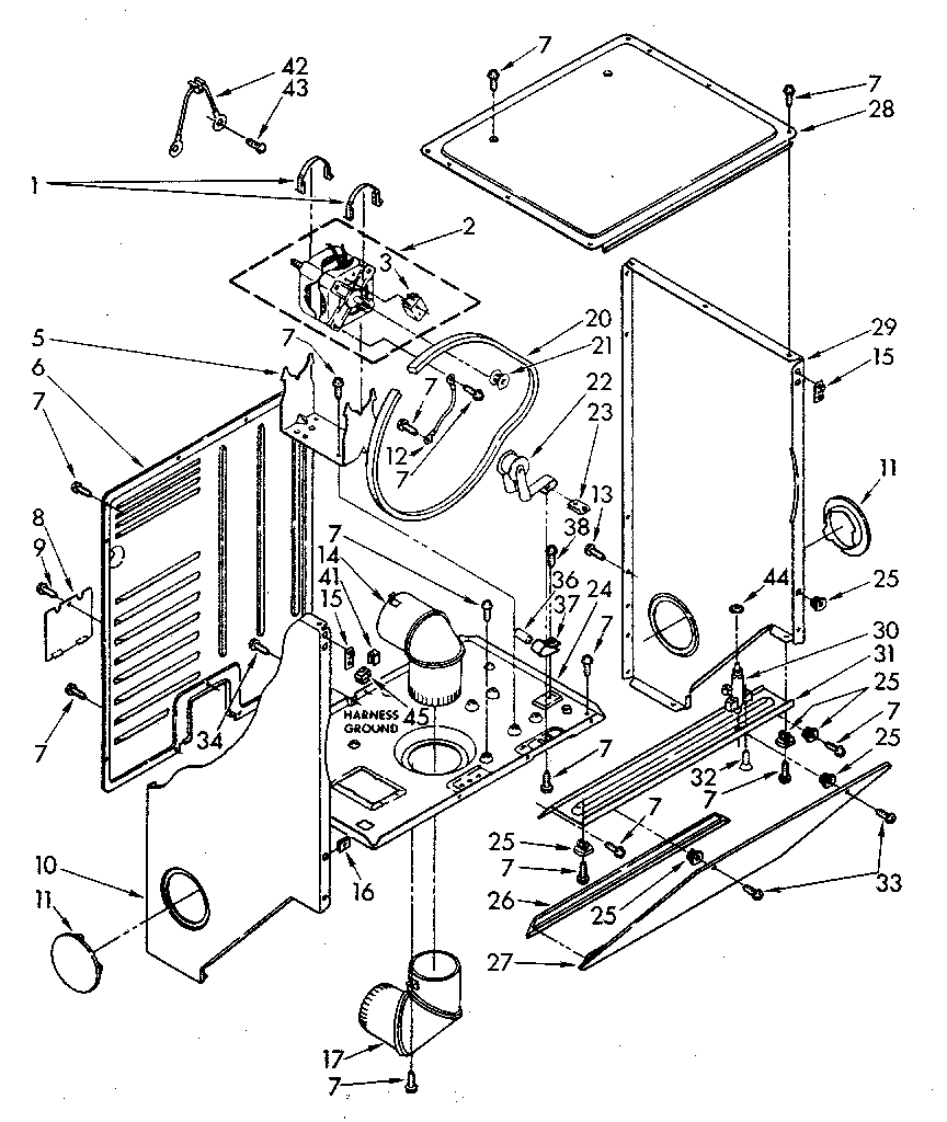 Dryer cabinet and motor