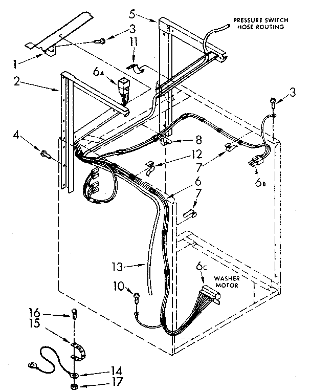 Dryer supports and washer cabinet harness