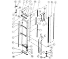 Kenmore 596SCTI20H/P7836030W freezer door, hinge, and trim parts diagram