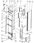 Freezer door, hinge, and trim parts