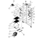 Kenmore 596SCTI20H/P7836030W freezer shelving and refrigerator light diagram