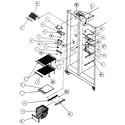 Kenmore 596SBI20H/P7836032W freezer shelving and refrigerator light diagram