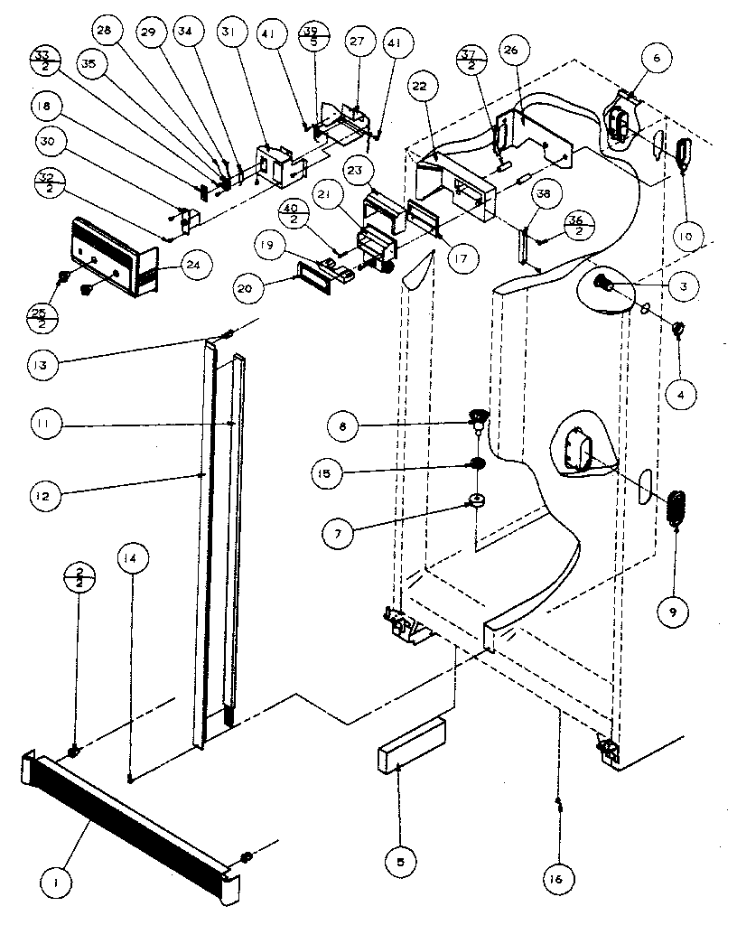 REFRIGERATOR/FREEZER CONTROLS AND CABINET