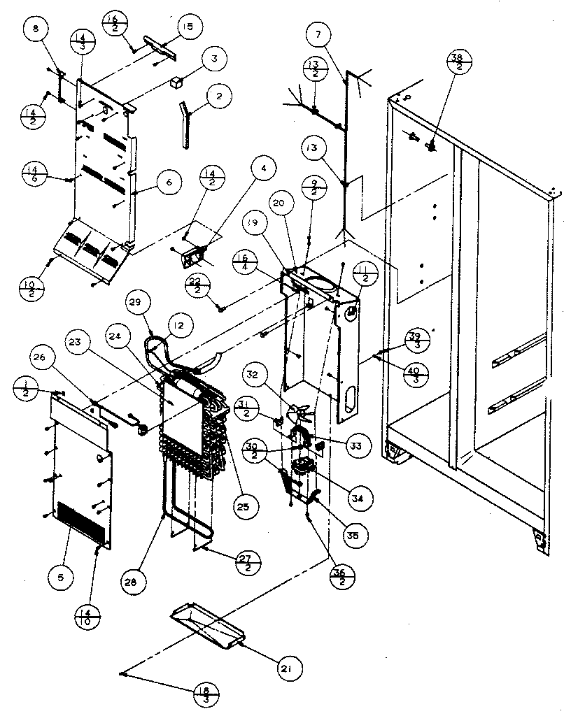 Evaporator and air handling