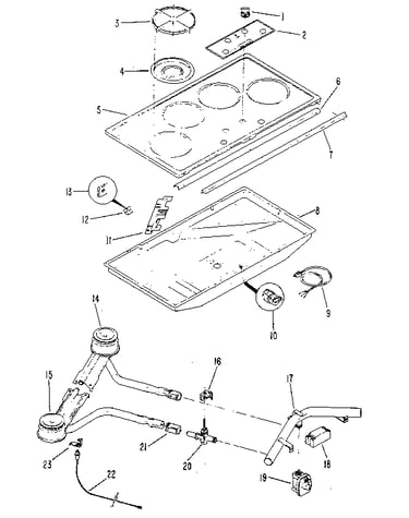 36" gas built-in surface unit - electric ignition