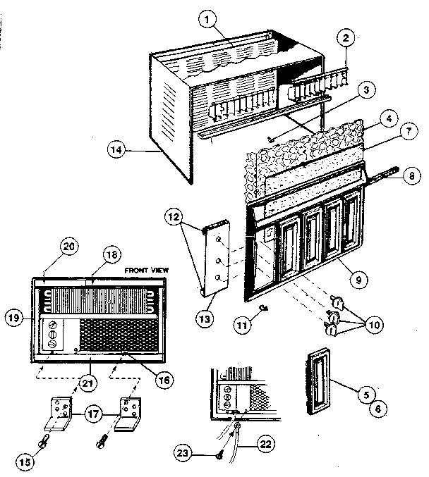 Cabinet and front panel