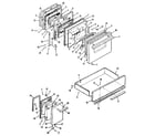 Kenmore 6289468215 doors, latch mechanism and drawer assemblies diagram