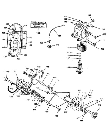 Motor, switch & drive detail