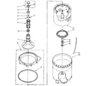 Kenmore 11082993700 agitator, basket and tub diagram