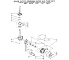 Kenmore 11082993500 brake, clutch, gearcase, motor and pump diagram