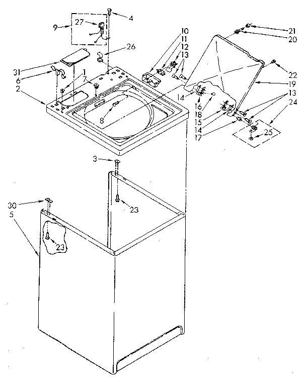 Top and cabinet