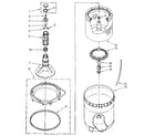 Kenmore 11082992300 agitator, basket and tub diagram
