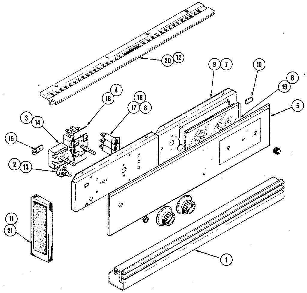 Control panel - lower oven