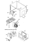 Cabinet, control parts and door