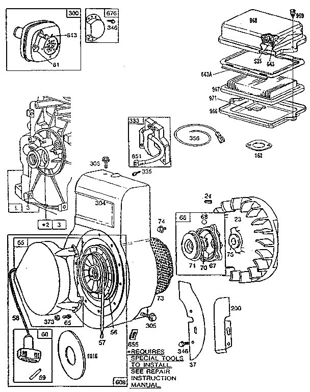 Flywheel assembly and blower housing