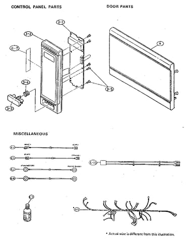 Control panel and door parts
