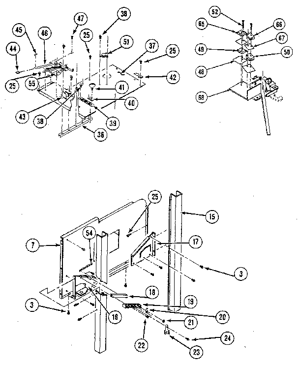 Basic body assembly, control panel, rear view