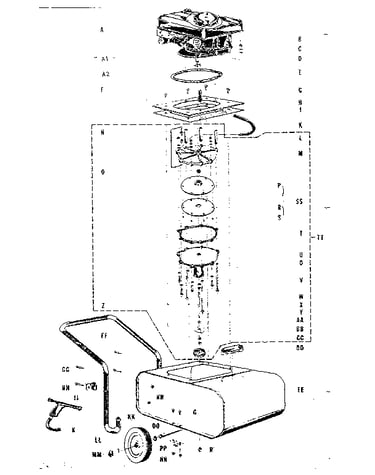 Engine and tank assembly