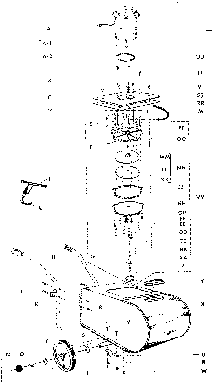 Engine and tank assembly