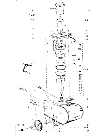 Engine and tank assembly
